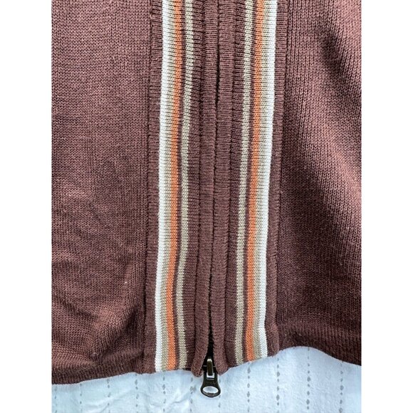 Of the Earth Unisex Cardigan Sz L Brown Full-Zip Cotton/Soybean Fiber Vegan Vtg - Picture 4 of 11